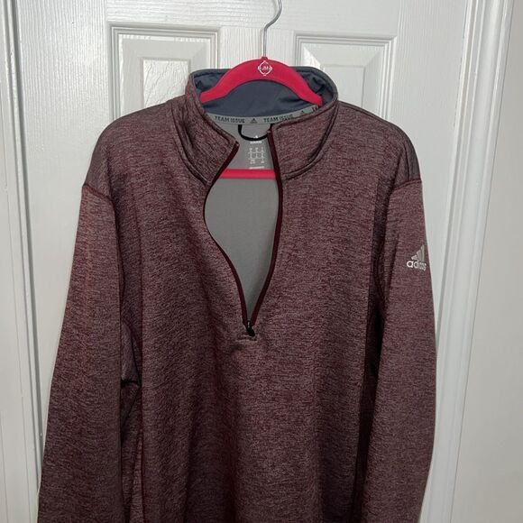 Adidas Burgundy Quarter-Zip Pullover - Picture 4 of 6